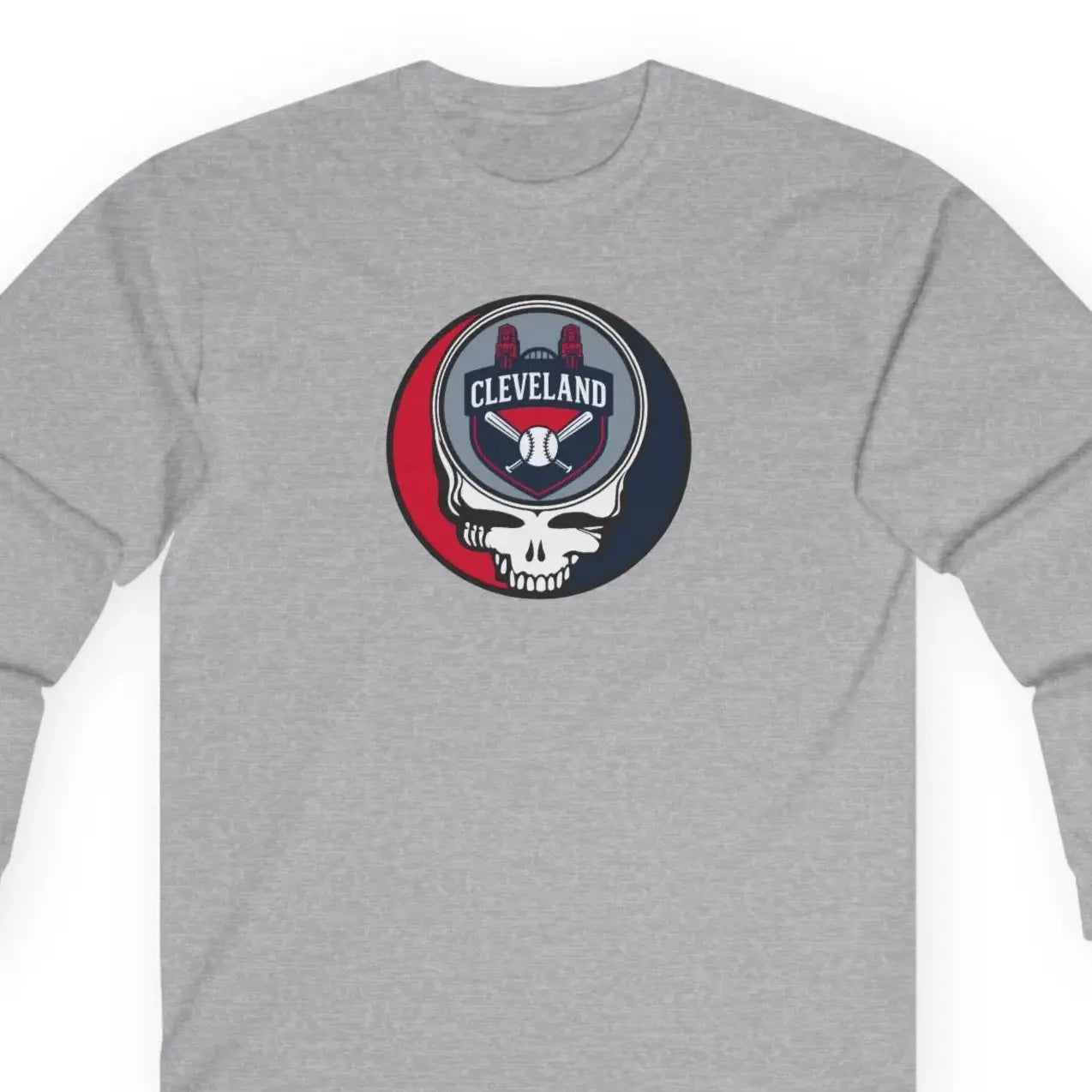 Ultra-Cotton Classic Stealie Long Sleeve Tee Cleveland Baseball Edition MLB