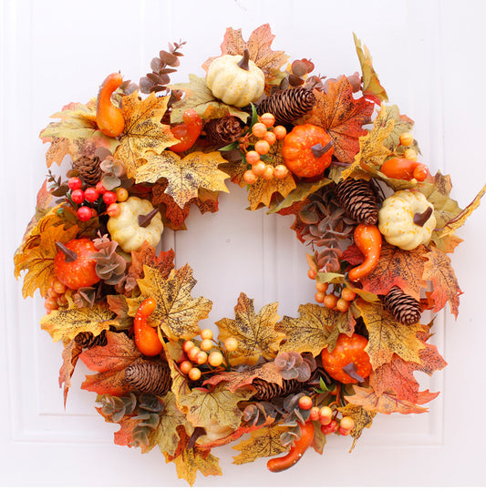 Autumn Frost Leaf Pumpkin Simulation Garland Props Home Decor
