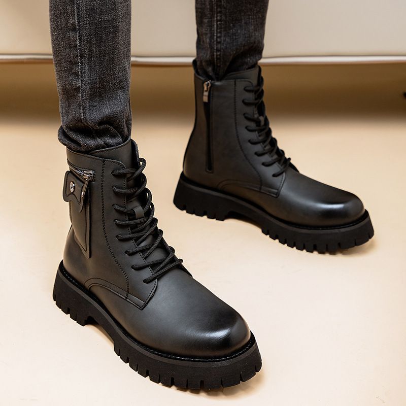 Leather High-Top Martin Boots Genuine Leather Footwear