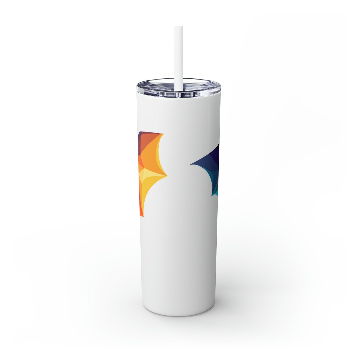 Halloween Skinny Tumbler with Straw 20oz - Spooky Drinkware - Bat Theme - BPA-Free, Reusable Cup, Halloween Tumbler, Halloween Gift