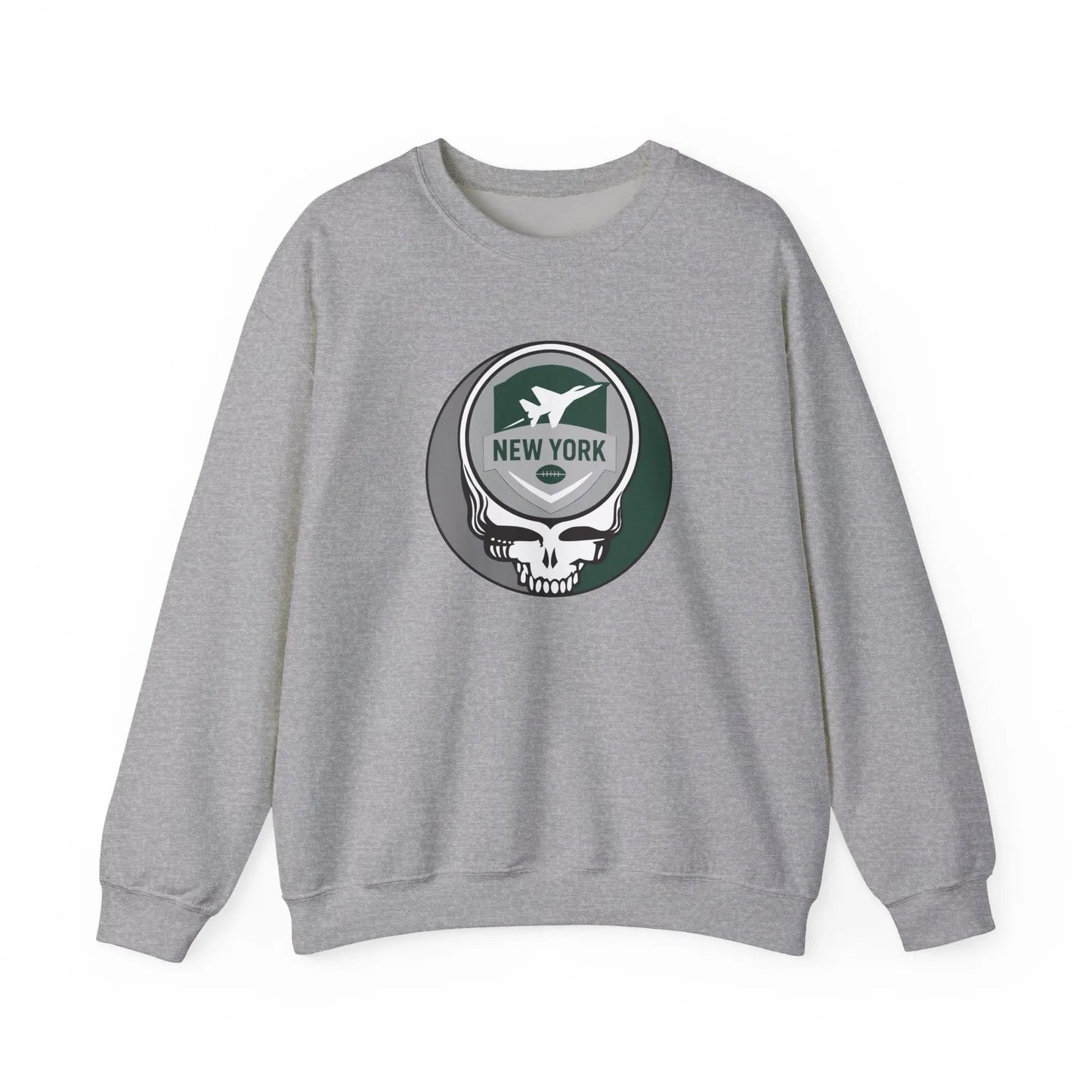 Grateful Dead Stealie Crewneck Sweatshirt Heavy Blend Unisex The Gridiron Collection New York Jets