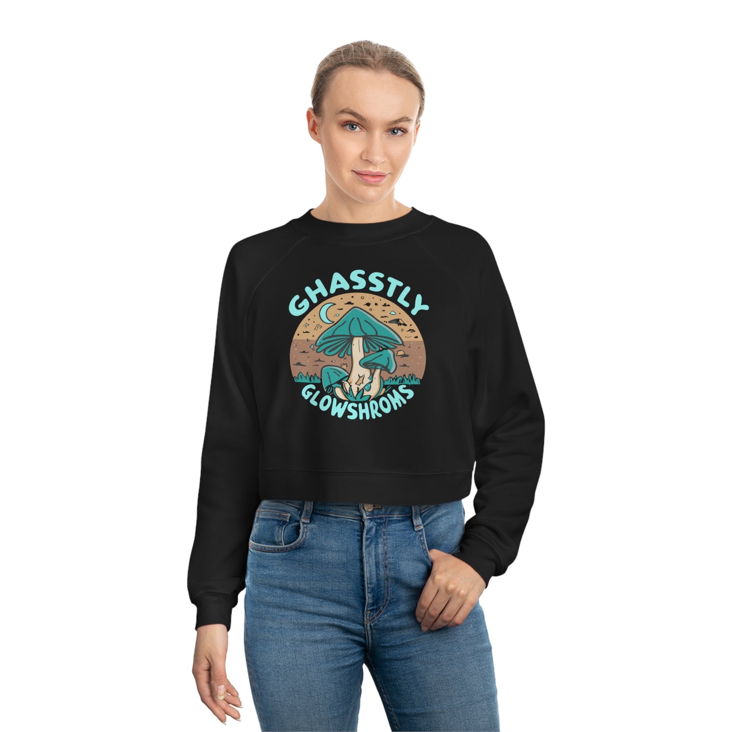 Ghastly Glowshrooms Sweatshirt, Unique Mushroom Costume & Spooky Season Halloween Sweatshirt