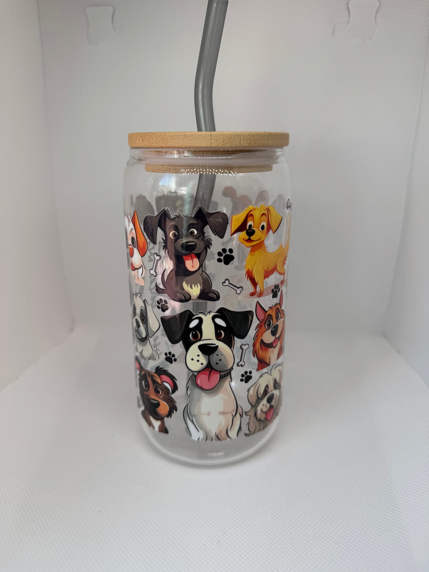 Dog Lover’s 16oz Clear Glass Can Cup