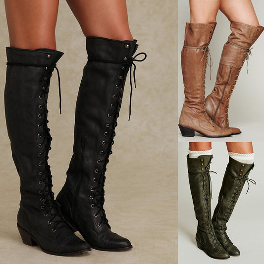 Women’s Round Toe Over-the-Knee Tall Winter Boots