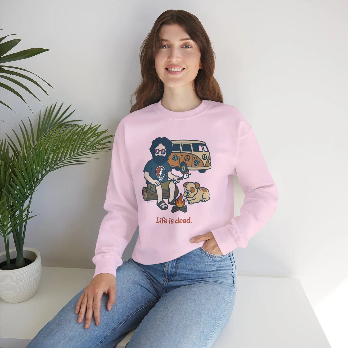 Jerry and Frank are Camping Life is dead Crewneck Sweatshirt Gildan