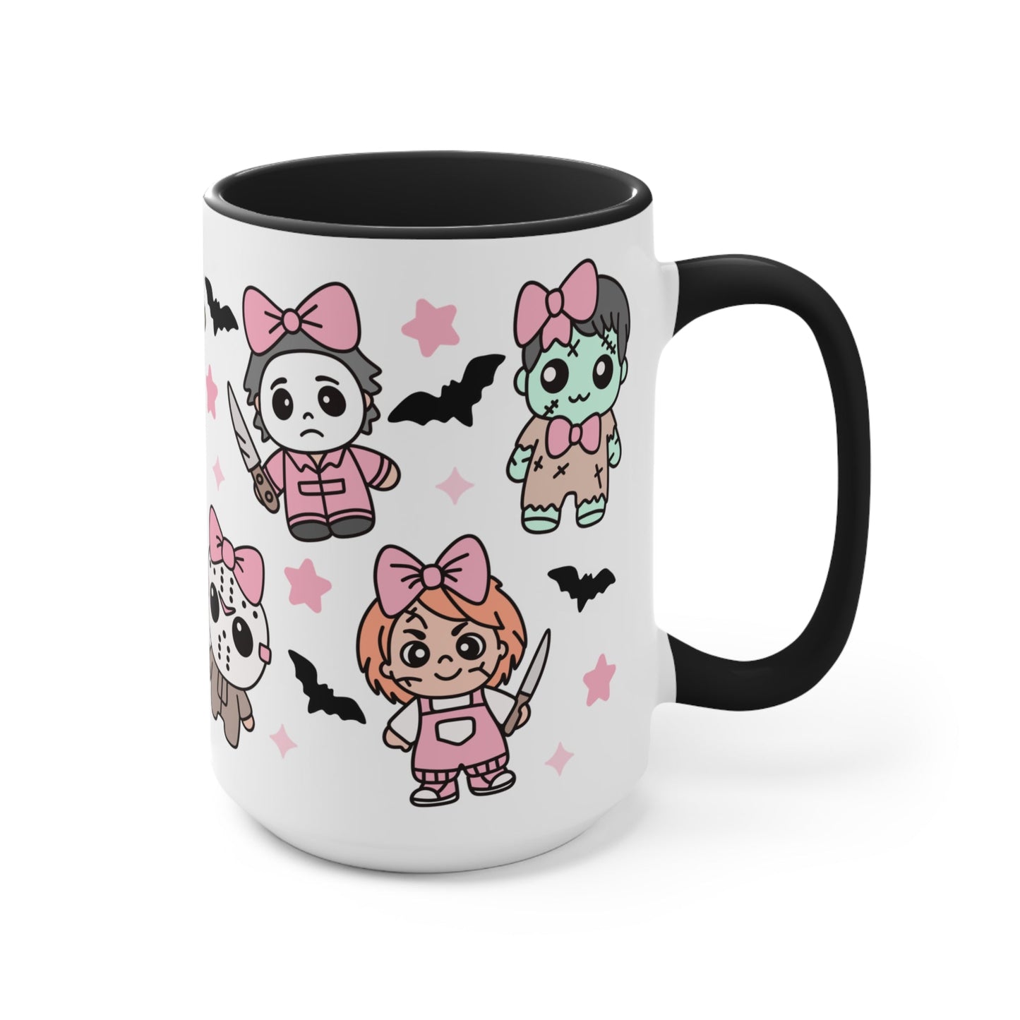 Pastel Pink Halloween Mug Deluxe Size Ceramic Chibi Killers