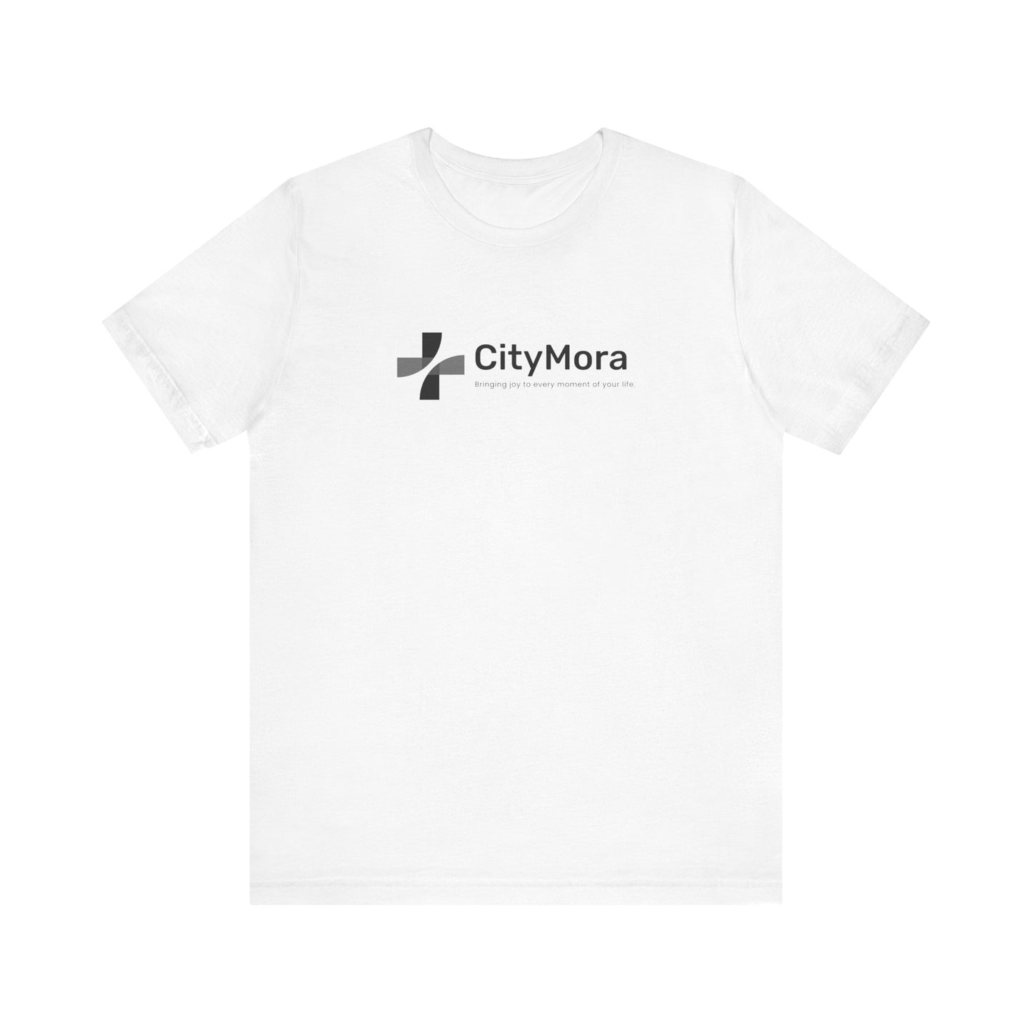 Casual Unisex Tee - 'CityMora' Motivational Short Sleeve Shirt - Black