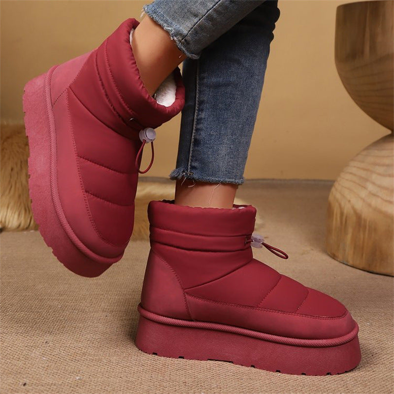 Fleece-Lined Warm Cotton Lined Short Boots Women’s Winter Ankle Boots