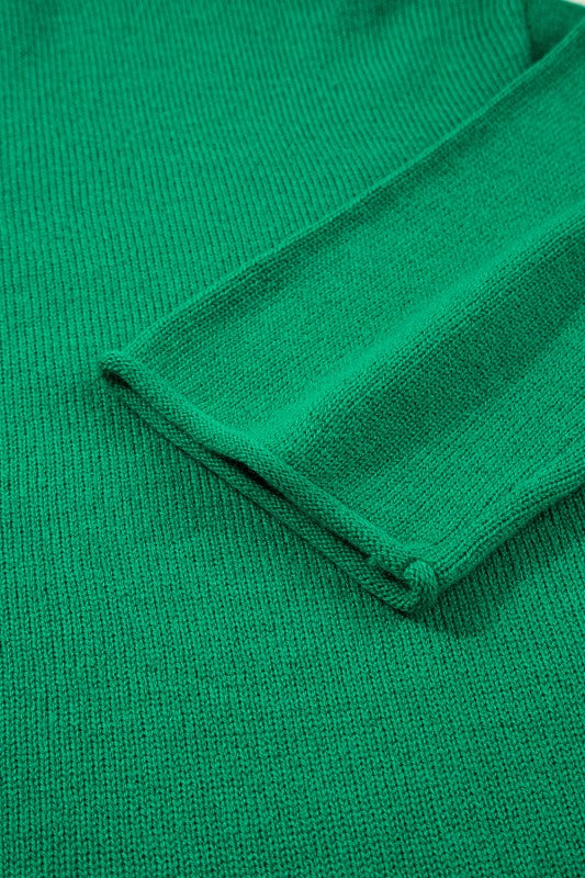 Solid Knit Button-Up Drop Shoulder Sweater Cardigan