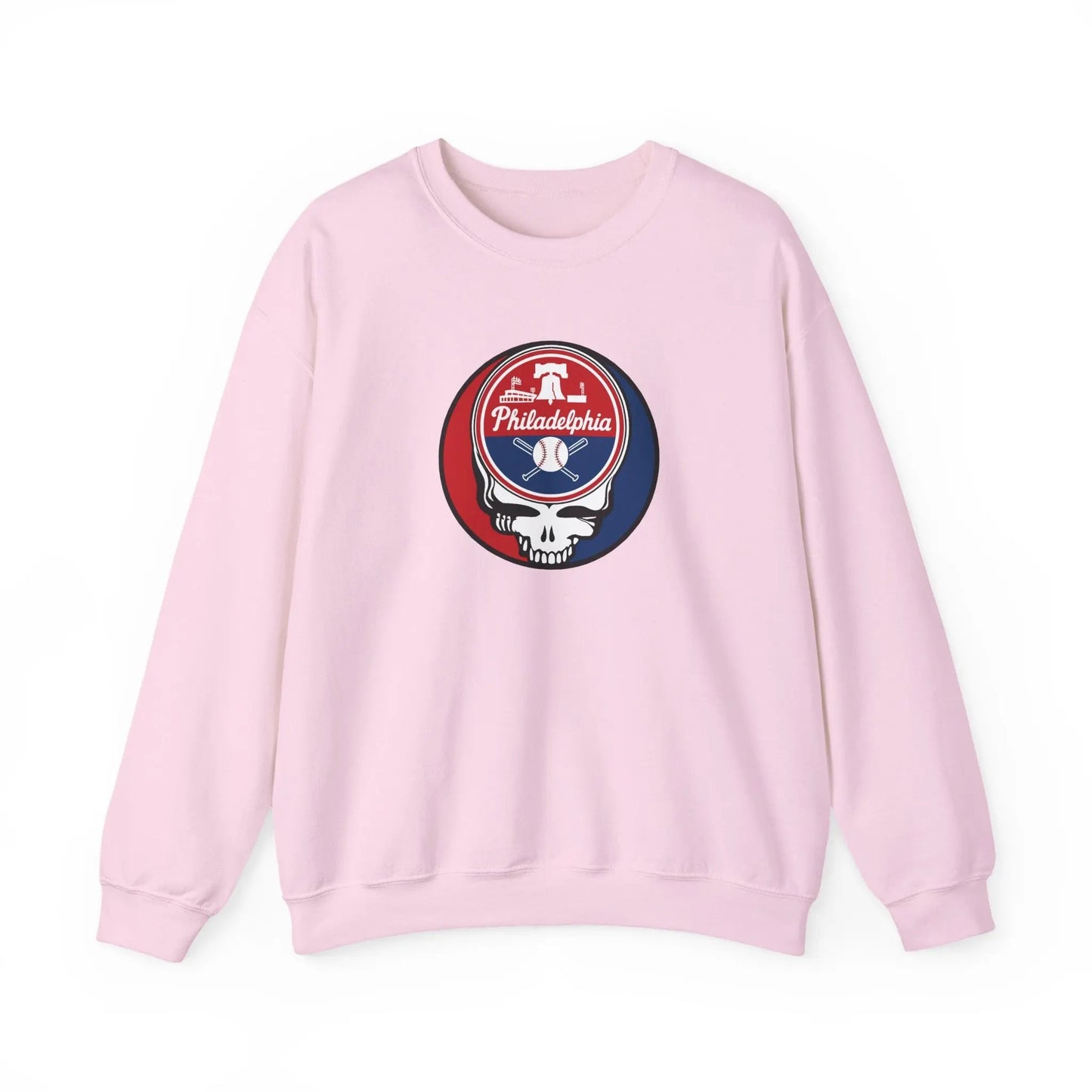 Grateful Dead Stealie Crewneck Sweatshirt Heavy Blend Philadelphia Baseball Edition MLB