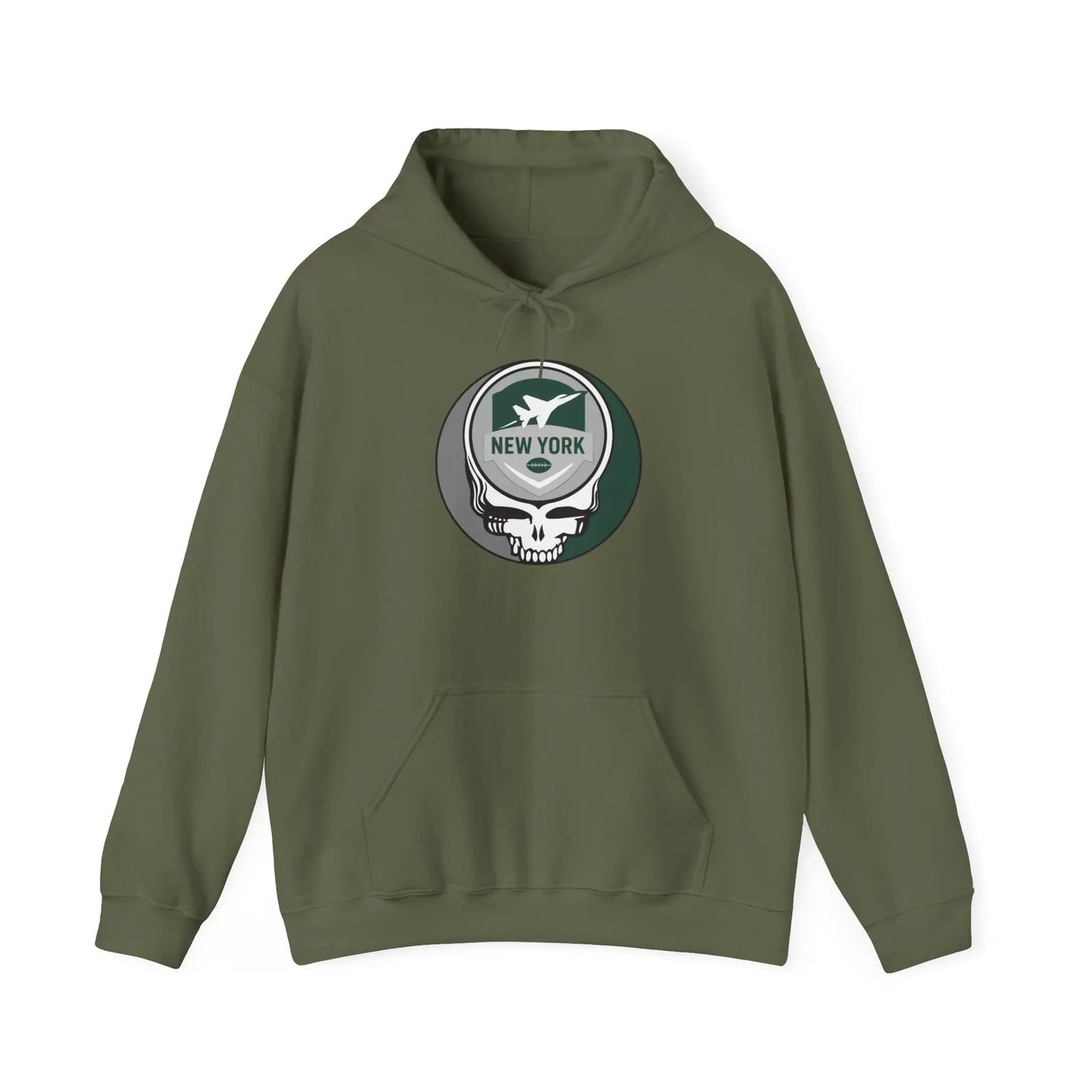 New York Jets Stealie Hoodie Grateful Dead Hooded Sweatshirt The Gridiron Collection