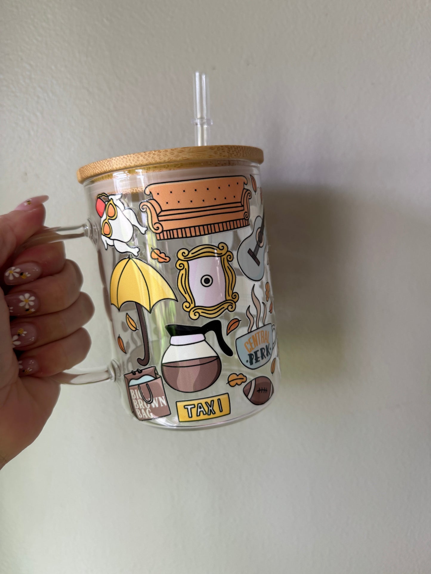 Friends Inspired Double Sided 16oz Glass Cup