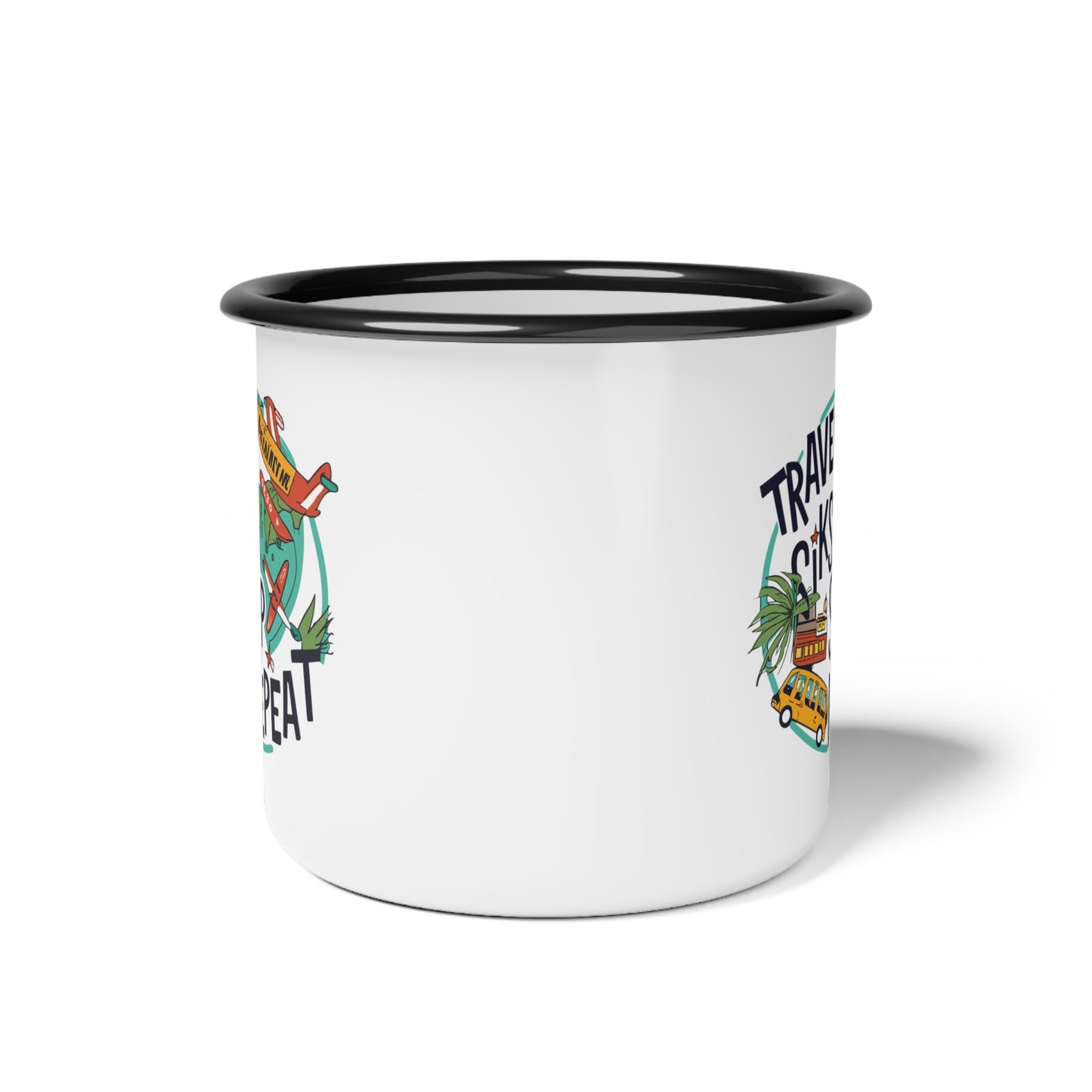 Enamel 12oz Camp Cup Travel Mug Unique Travel Sip Repeat
