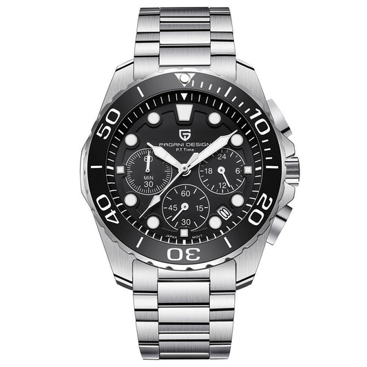 Stainless‑Steel Diver Chronograph Watch – Aquaracer‑Style Luxury Sports Timepiece