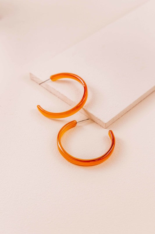 Simplistic Hoop Earrings Amber Hoop Earrings