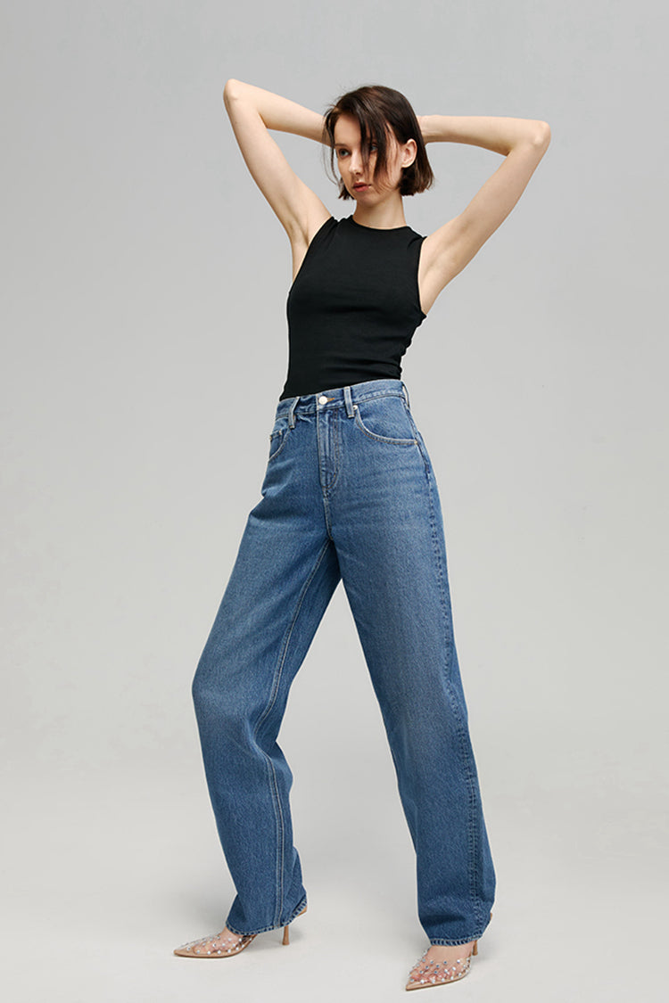 Moon Curve Mid-weight Wide Leg Jeans Hey Joanie
