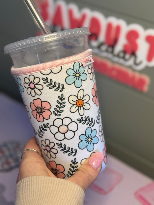Insulated Floral Cup Sleeve Everbloom Cup Sleeve Sawdust and Cedar