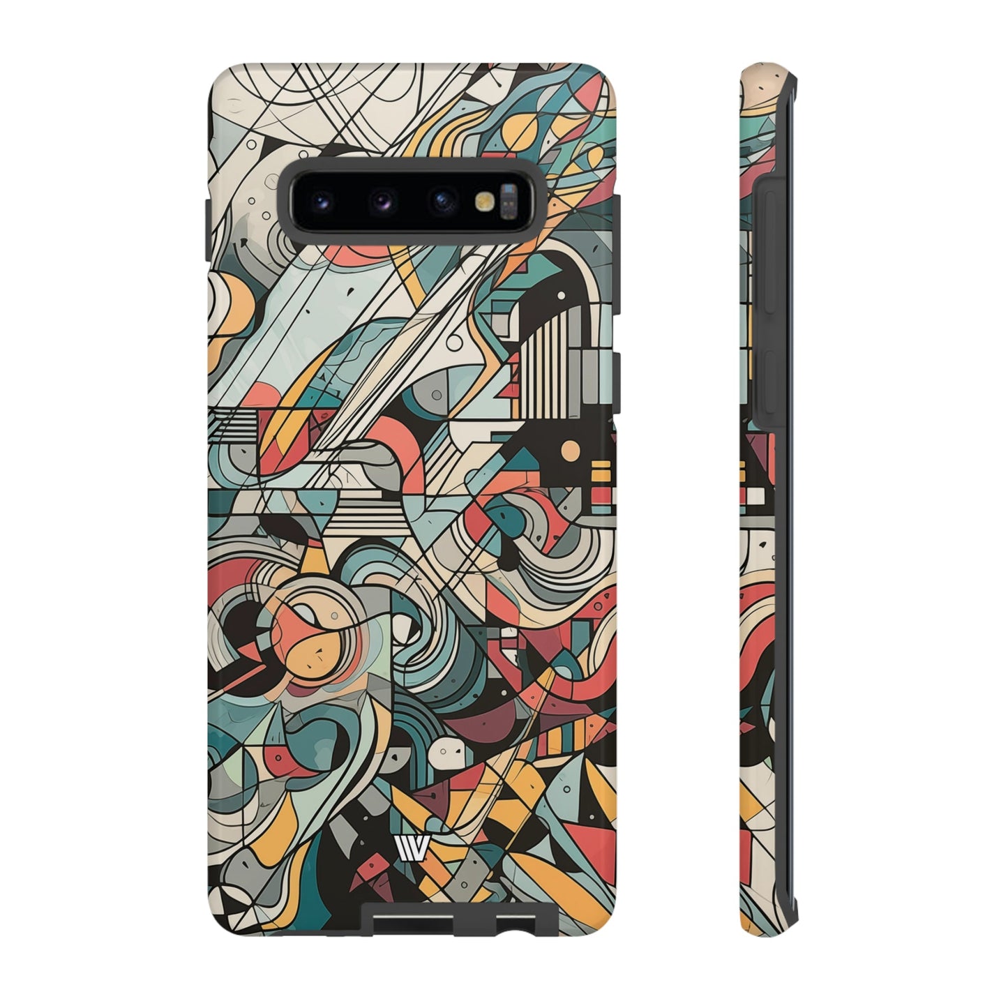 Abstract Doodle Tough Phone Case Dual-Layer Protection