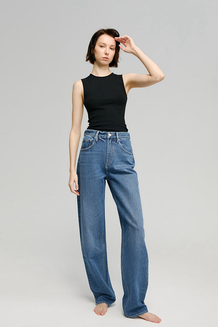 Moon Curve Mid-weight Wide Leg Jeans Hey Joanie