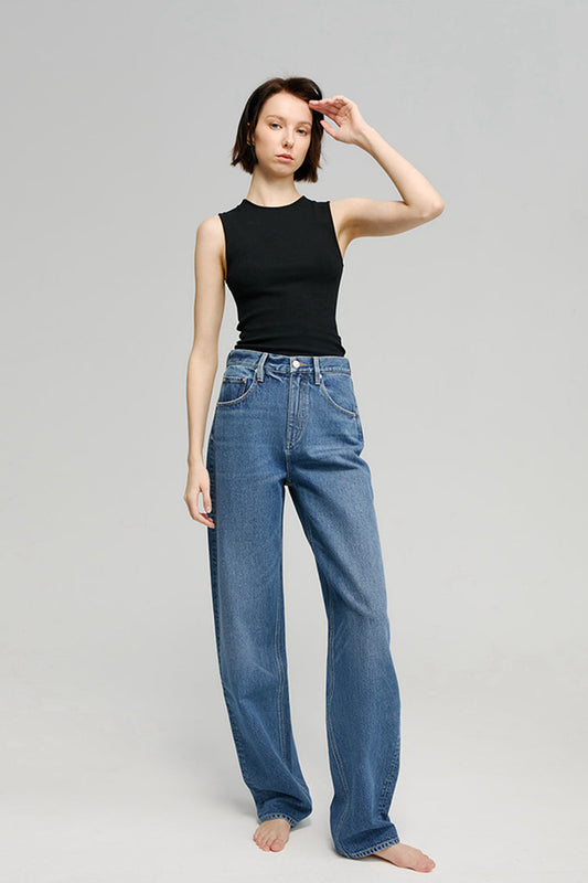 Moon Curve Mid-weight Wide Leg Jeans Hey Joanie