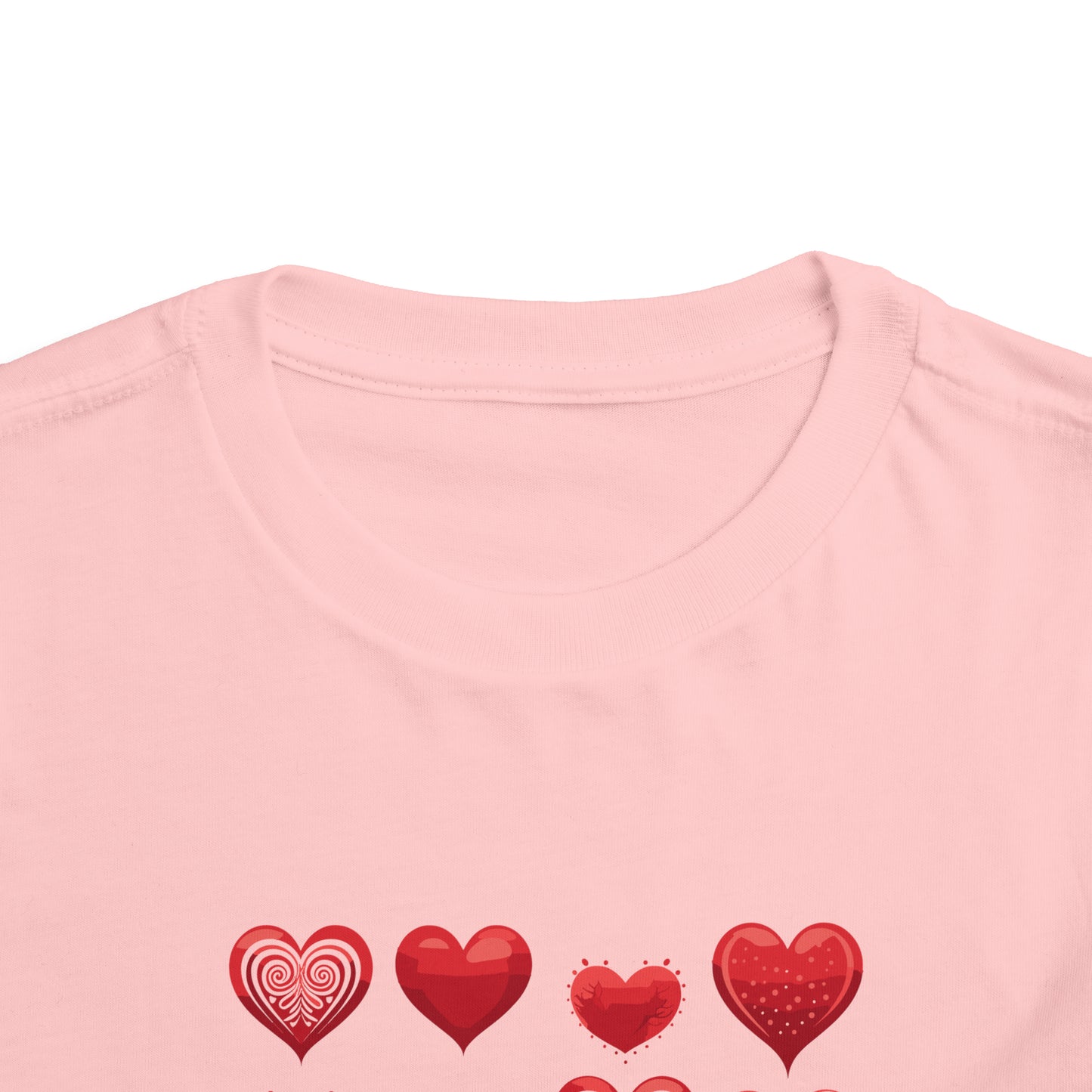Red hearts shape design Toddler Short Sleeve Tee