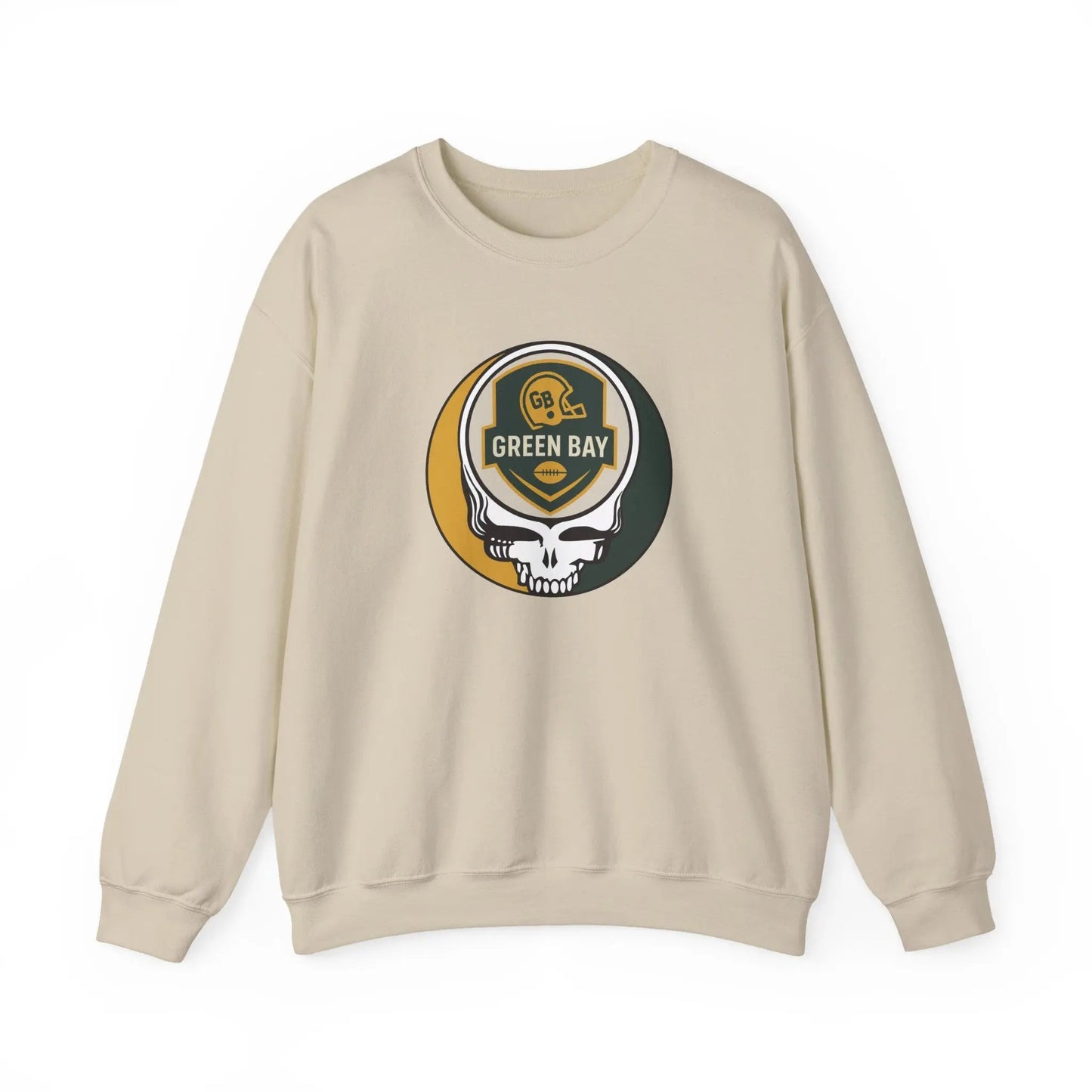 Green Bay Packers Grateful Dead Stealie Crewneck Sweatshirt The Gridiron Collection
