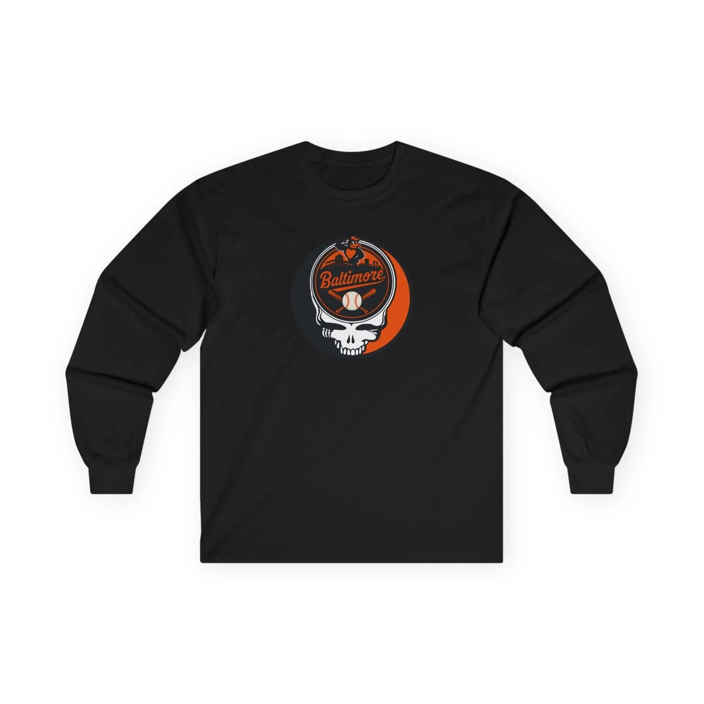 Grateful Dead Ultra-Cotton Long Sleeve Tee Baltimore Baseball Edition MLB