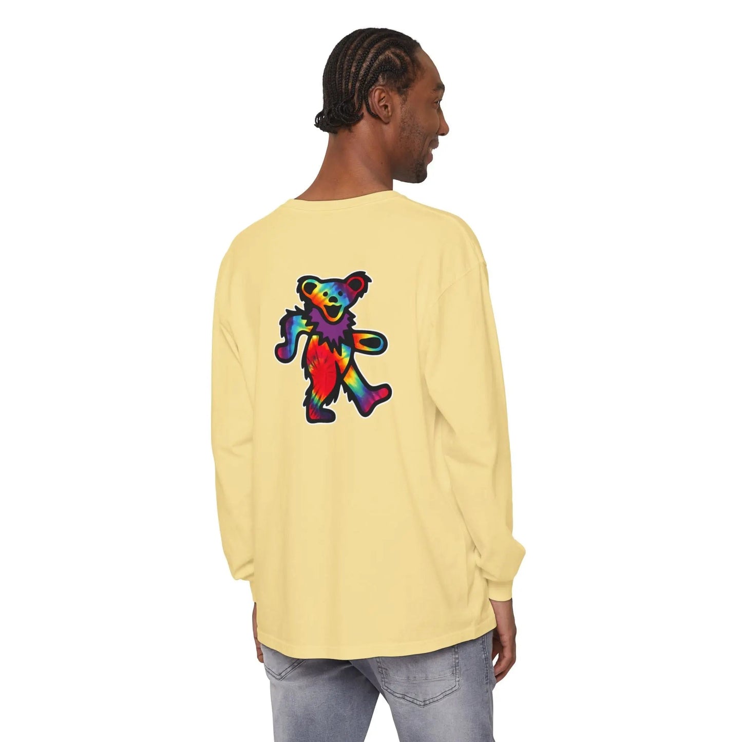 Grateful Dead Tie Dye Dancing Bear Garment-dyed Long Sleeve T-Shirt Vineyard Collection