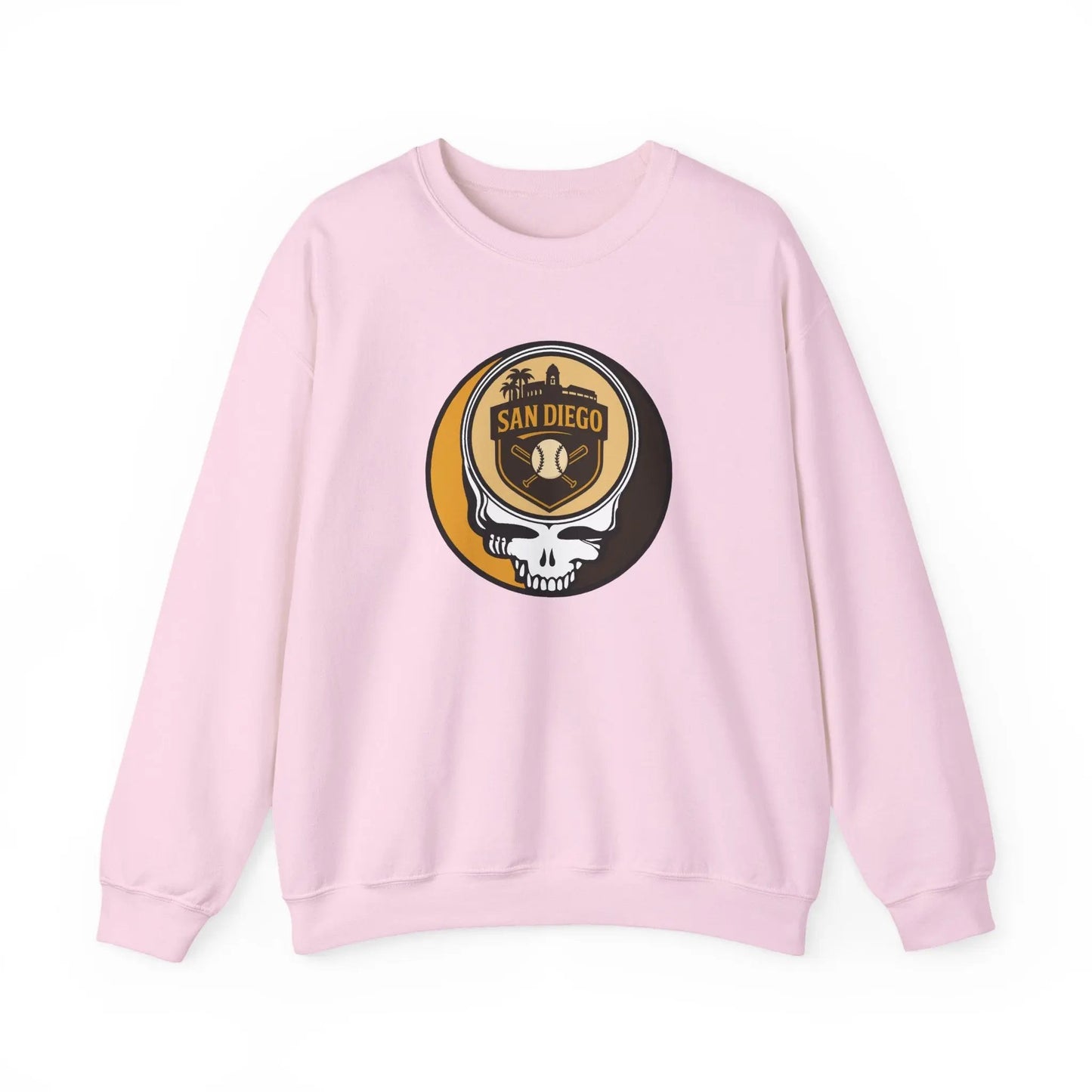 Grateful Dead Stealie Crewneck Sweatshirt Unisex Heavy Blend San Diego Baseball Edition MLB