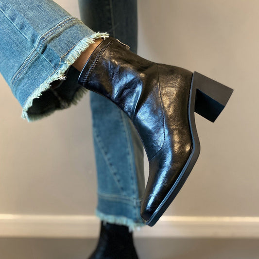 Stretch Retro Chunky Heels High Heel Style Commuter Boots
