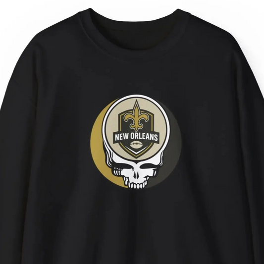 New Orleans Saints Grateful Dead Stealie Crewneck Sweatshirt Heavy Blend