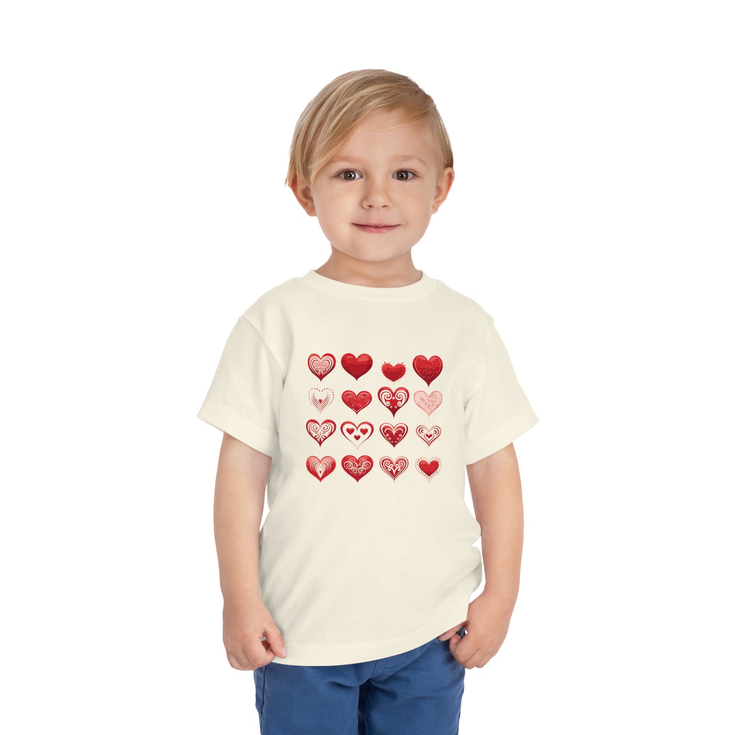 Red hearts shape design Toddler Short Sleeve Tee