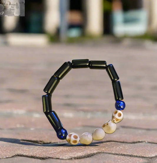 Onyx 8mm Skull Bracelet Jewelry Beauty by Dani