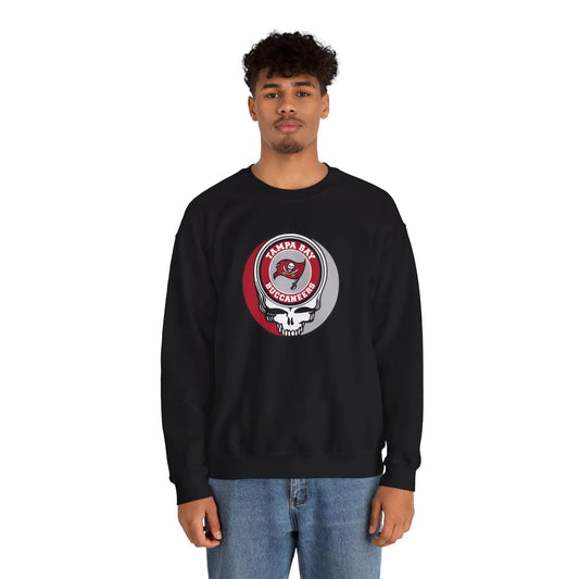 Grateful Dead Stealie Heavy Blend Crewneck Sweatshirt Tampa Bay Bucaneers The Gridiron Collection