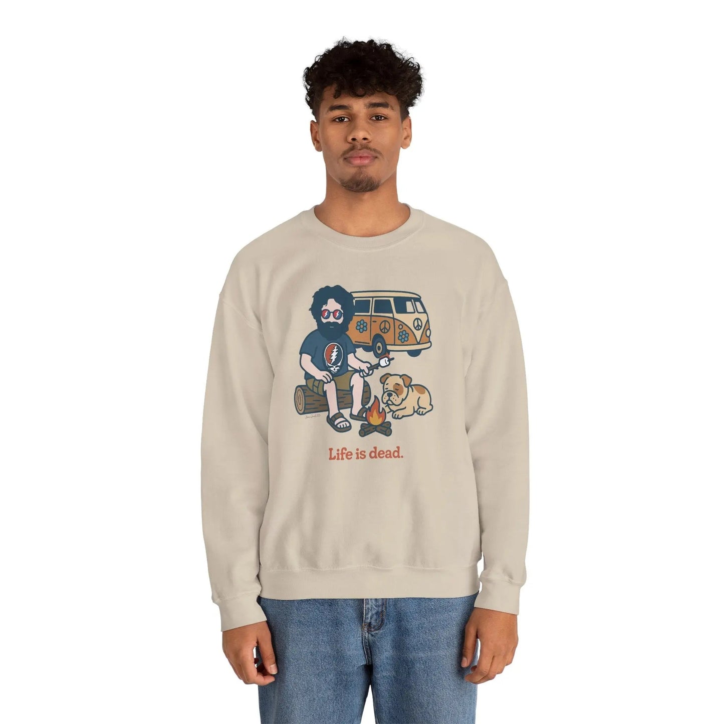 Jerry and Frank are Camping Life is dead Crewneck Sweatshirt Gildan