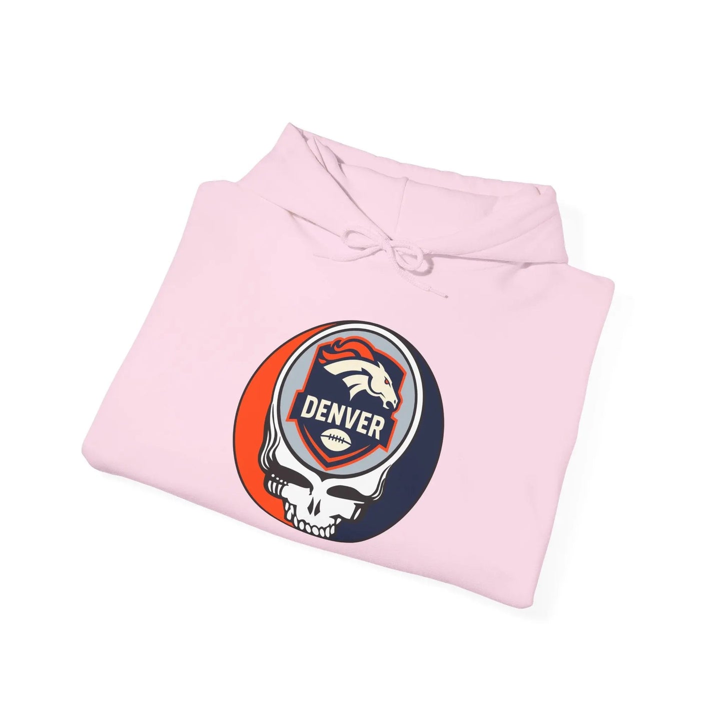 Denver Broncos Stealie Grateful Dead Hooded Sweatshirt Medium-Heavy Fabric NFL