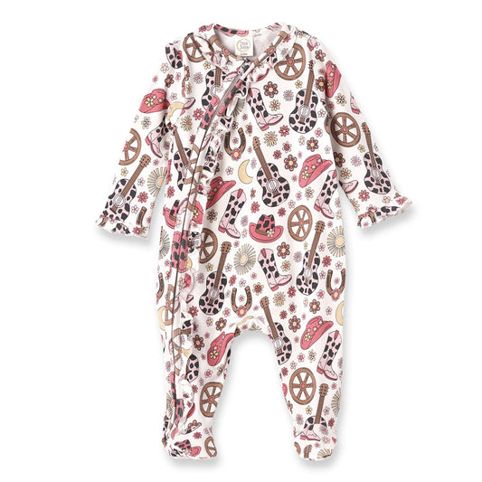 Bamboo Zipper Romper Western Cowgirl Cutie