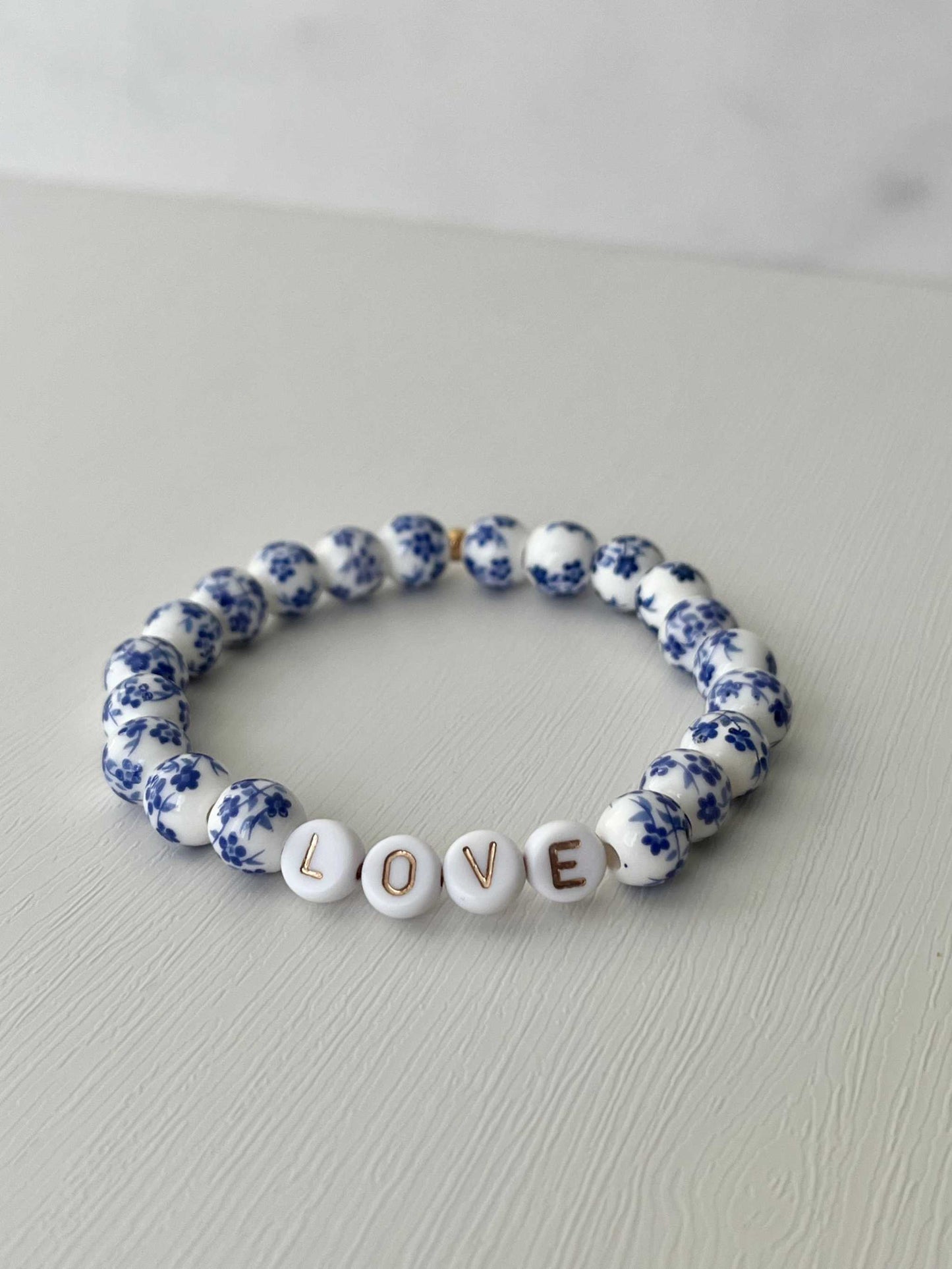 Bead Bracelet Floral Ceramic Faith Love Set