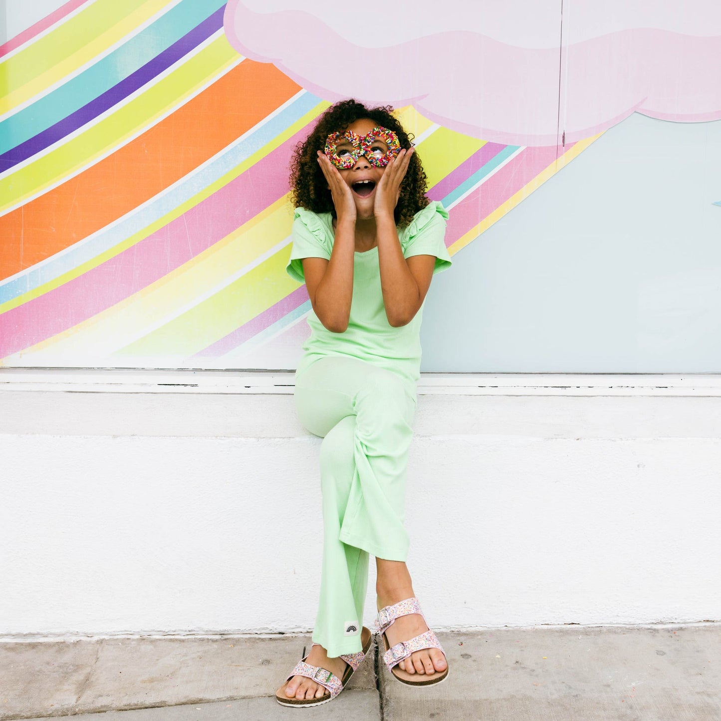 Lightweight Neon Green Flared Leggings