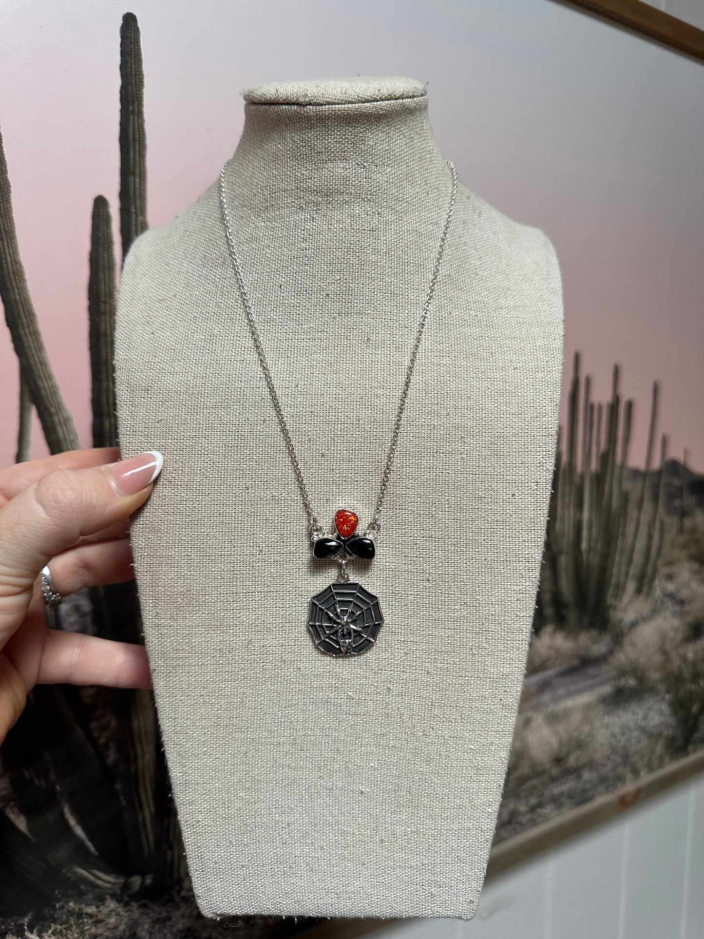 Halloween Collection Beautiful Handmade Sterling Silver Onyx Necklace