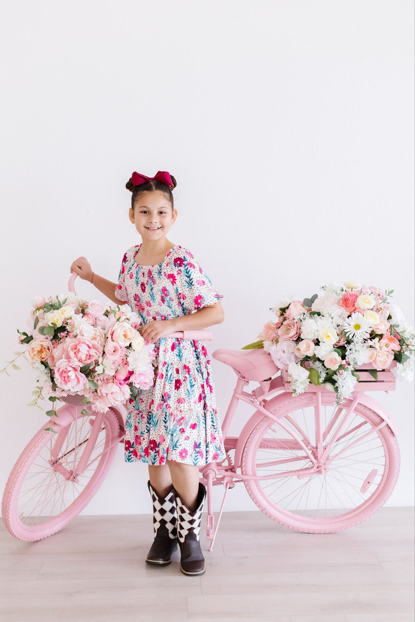 Smocked Ruffle Dress Comfortable Twirl-Worthy Dress Dots & Daisies