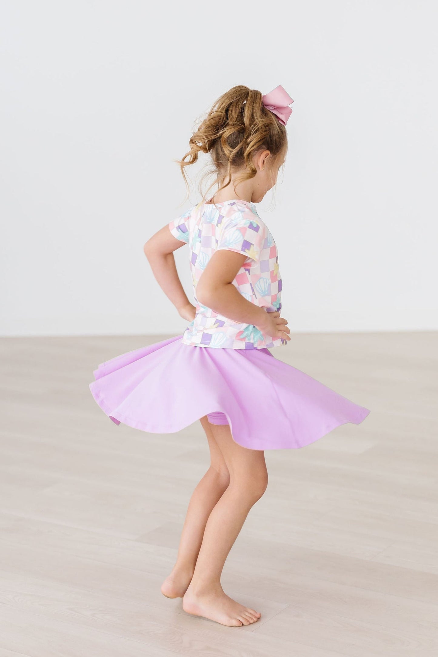 Bright Lilac Twirl Skort with Attached Shorts Mila & Rose