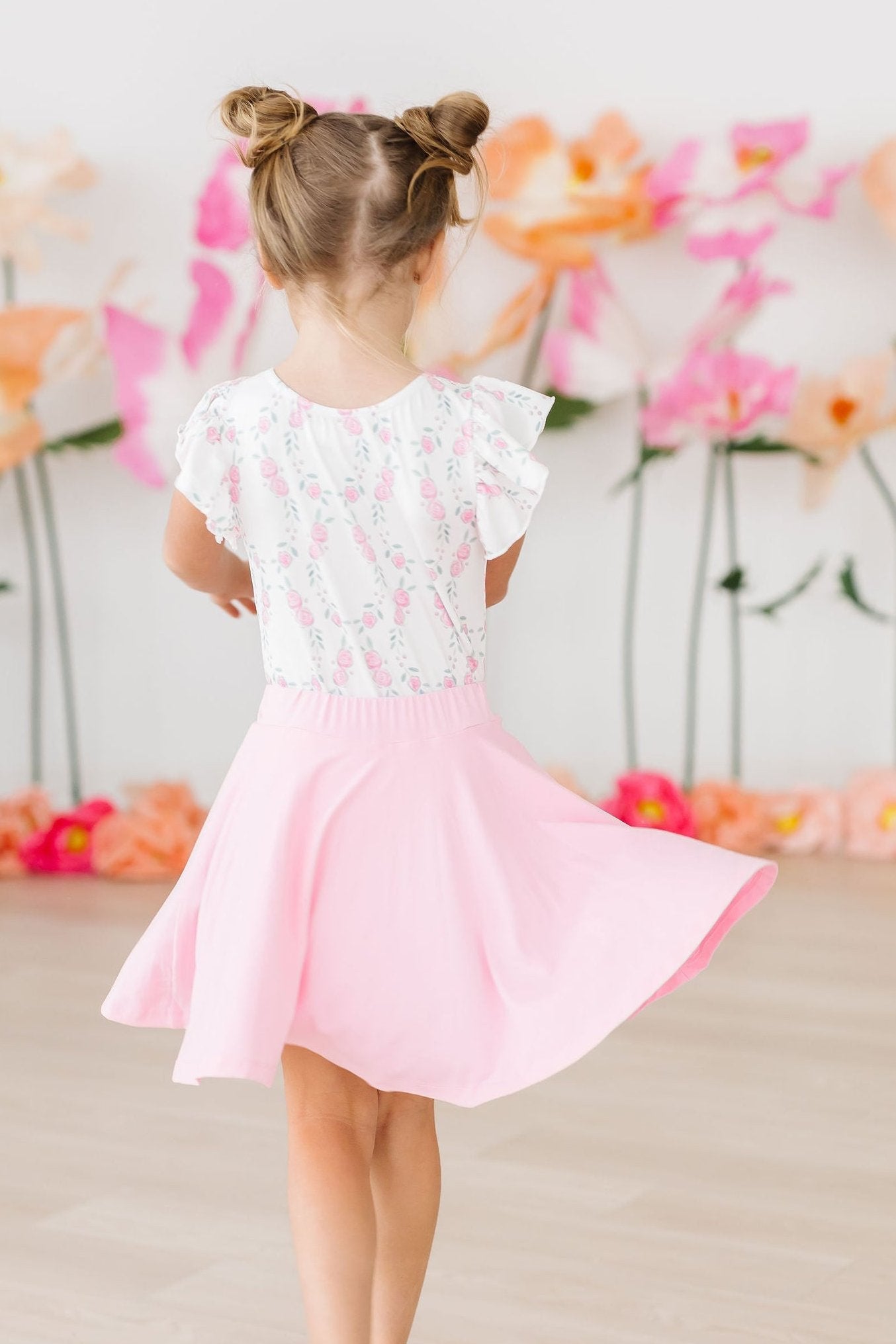 Bubblegum Pink Attached Shorts Twirl Skort Mila & Rose