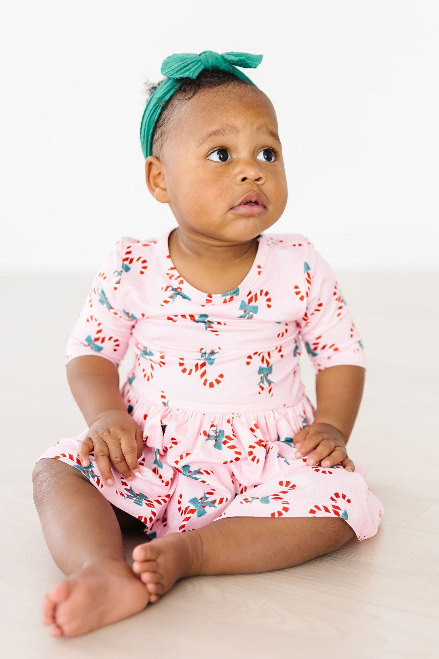 Candy Cane Cutie 3/4 Sleeve Twirl Bodysuit Baby Clothing Mila & Rose