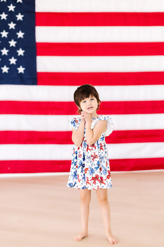 Flutter Sleeve Twirl Dress Comfortable Toddler Dress Born to Sparkle
