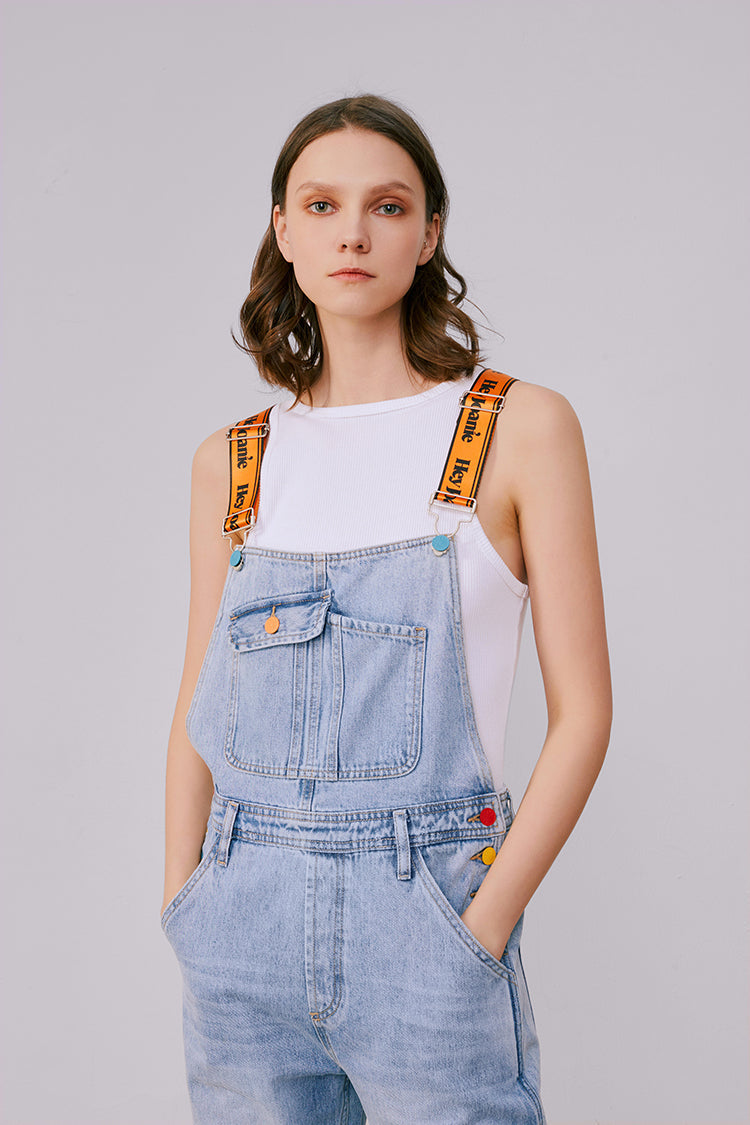 Mid-weight Denim High-rise Overalls Just For Fun HJ101