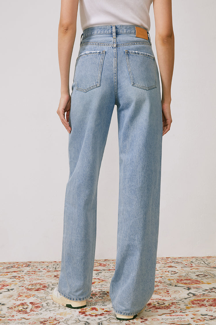 Whitefish High Rise Wide Jeans Mid-weight Denim HJ007 Coney Island