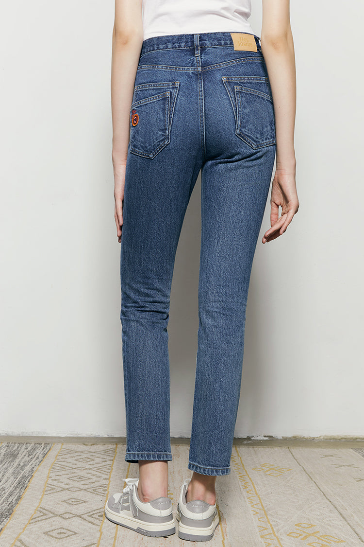 Two Shots High Rise Straight Crop Jeans High-rise Crop Jeans