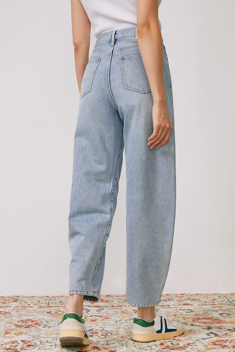High Rise Light Fading Barrel Jeans Queens Of Noise