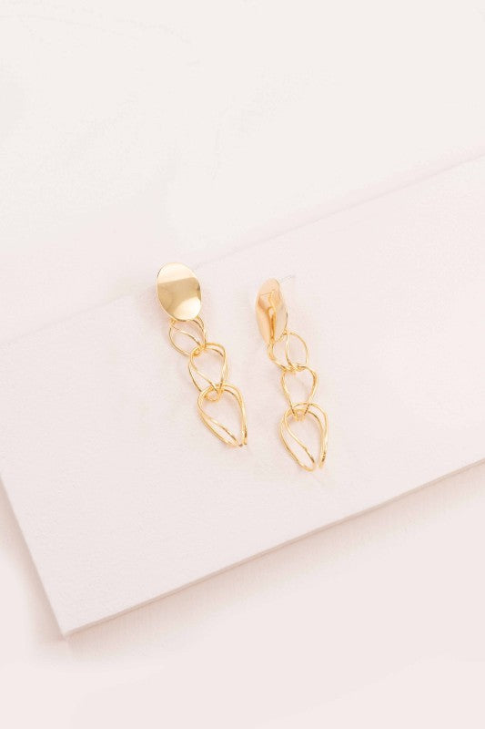 Gold Chain Dangle Earrings 14K Plated Get Jiggy